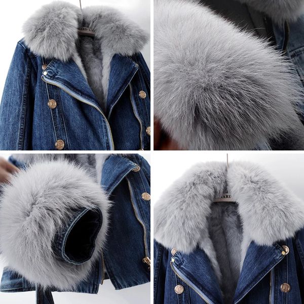 Miranda® - Premium Denim Jacket with Fox Fur Collar